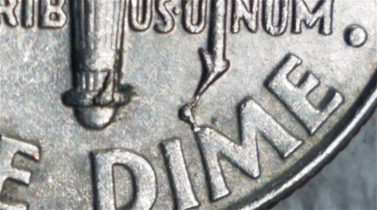 2007-P-Roosevelt-Dime-Idb-At-The-End-Of-Branch-Connected-To-Top-Of-Letter-M